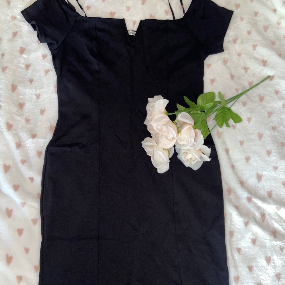 Papaya midi off the shoulder dress